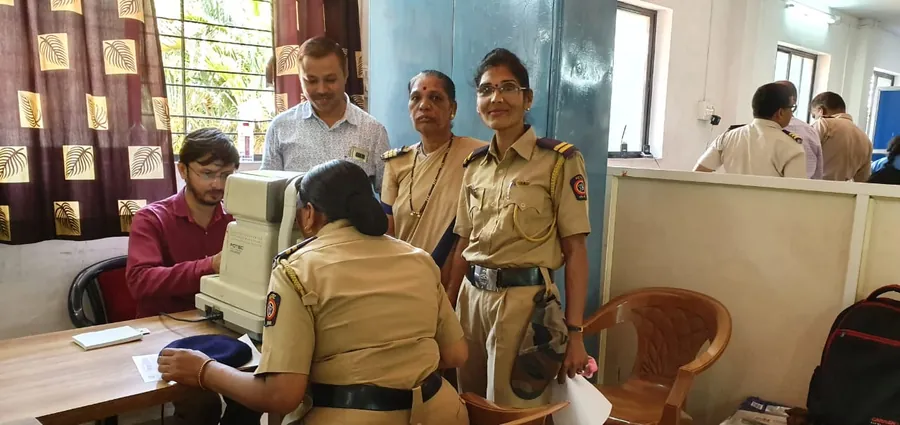 Free eye check for police personnel. Conducted on station for officers on duty, Nashik